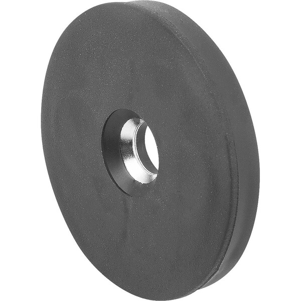 Magnet Shallow Pot Magnet H=6 Ndfeb, Round, Comp:Rubber, Comp:Black, D2=6, D=31
